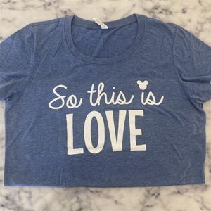 Bella Canvas Cinderella Inspired “So This Is Love” Light Blue Graphic Tee 2XL